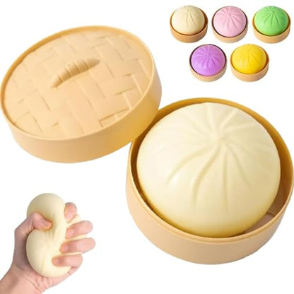 Colorful Dumpling Stress Balls Fidget Toys for Adults & Teens, Mystery Soft Dumpling Squeeze Toy Box, Sensory Stress Relief Squeeze Toys (White) - color: White