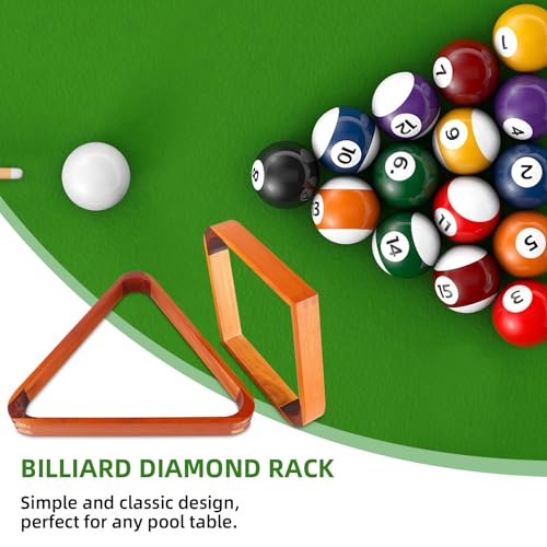 HMQQ Solid Wood Billiard 8-Ball Triangle / 9-Ball Diamond Pool Ball Racks for 2-1/4" Pool Balls, Pool Table Accessories (Yellow)