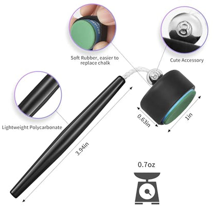 Pool Cue Chalk with Holder, Pure Circle Pool Stick Chalk and Pocket Holder Billiard Table Accessories and Equipment for Professional Tournament, Clubs, Bars, Home - color: Green Chalk and Black Holder