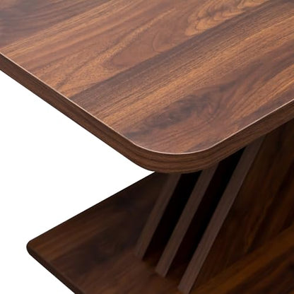 55"-71" Extendable Dining Table for 4-8 People, Space-Saving Extra Long Transformer Table with Extension Leaves Holder, Walnut - color: Walnut, style: 55" - 71" (4-8 People)