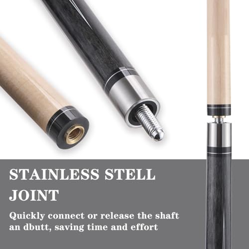 10mm11mm12mm13mm Billiard Pool Cue Stick Set, 20 oz 58 inch Canadian Maple Cue Stick Irish Linen Wrap, Cue Stick for Beginner, Commercial and Home Entertainment - color: 13mm Grey with case