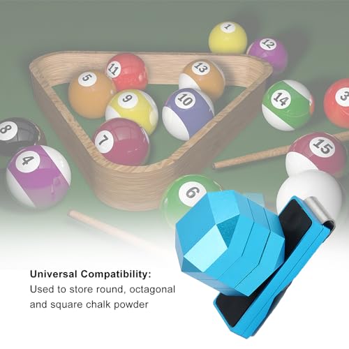 Wokyo Premium 3 Layer Magnetic Billiard Pool Cue Chalk Holder Box Set, Pool Table Accessory for Billiards Precision Shots - color: Blue
