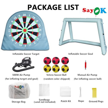 Inflatable Giant Kick Darts (18+ Ways to Play) Inflatable Soccer Goal Jumbo Soccer Dartboard w/Air Pump Big Carnival Games Giant Outdoor Games Oversized Dart Board Yard & Lawn Game