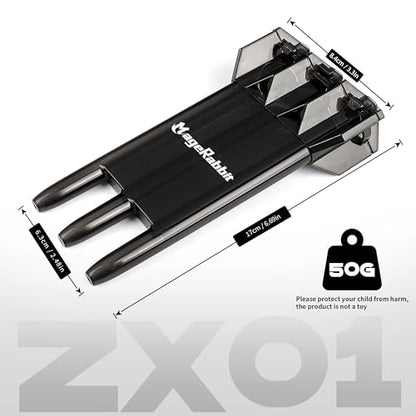 Dart Case, Hard Case, 3 Darts Capacity, 3 Compartments, Translucent Black, Sporty, 25 x 10 x 20 cm (Black) - color: Black