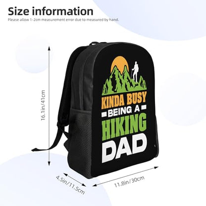 Kinda Busy Being A Hiking Dad Backpacks For Men Women Book Bag Travel Hiking Camping Work Lightweight - color: Ye22