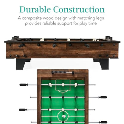 Best Choice Products 40in Tabletop Foosball Table, Compact Mini Arcade Table Hand Soccer for Kids and Adults, Home, Game Room w/ 2 Balls - color: Dark Wood