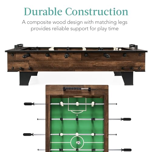 Best Choice Products 40in Tabletop Foosball Table, Compact Mini Arcade Table Hand Soccer for Kids and Adults, Home, Game Room w/ 2 Balls - color: Dark Wood