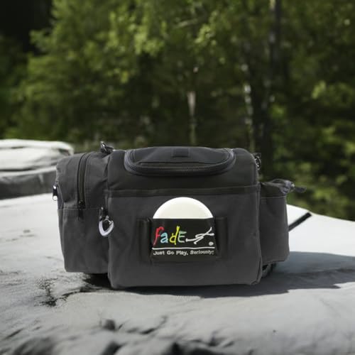 Fade Crunch Disc Golf Bag – Shoulder Strap Design with Insulated Lining for Dual Bag & Cooler Use – Great for Beginner & Intermediate Disc Golfers - color: Black