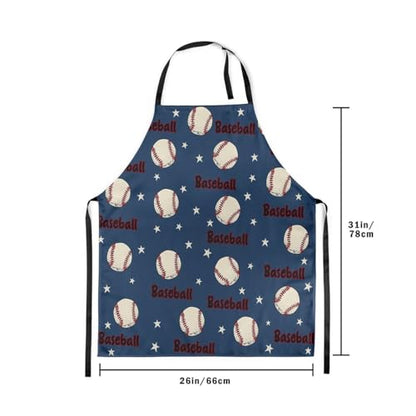 Manfei Ball Sports Kids Kitchen Apron - color: Dark Blue White