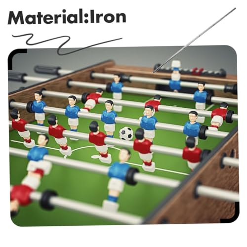 Toyvian 2pcs Foosball Table Iron Rods Replacement Handles Diameter Long Easy Installation Durable for Teens and Adults for Table Soccer Game