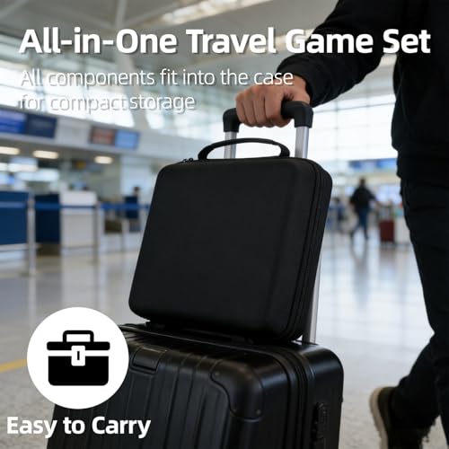 Doreimi Non-Transparent Rummy Cube Game Set 6-8 Players, 240 Tiles with 8 Wooden Racks, Dual Storage Travel Rummy Tile Set with Carrying Case & Drawstring Bag, Family Board Game Gift for Adults Kids