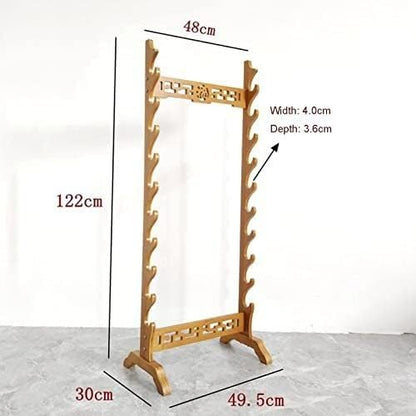 Portable Billiard Cue Rack Pool Table Accessory Organiser Wooden Pool Cue Holder - Freestanding Pool Ball Floor Stand For Game Room Clubs Hardwood Wall Mounted Pool Cue Holder(10) - size: 10