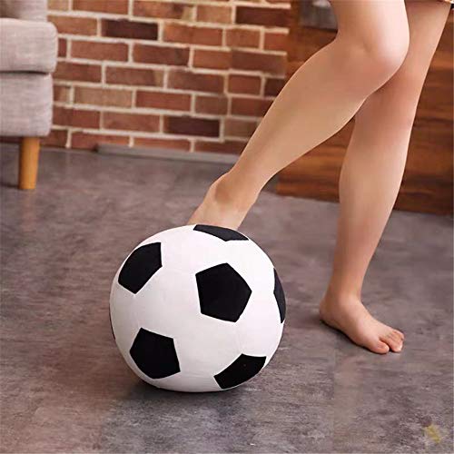 AOQI Plush Soccer Balls - Fluffy Stuffed Toy Soccer Ball Plush Pillow Soft Durable Stuff Soccerball Gift for Kids Boy Baby (Black -White,17.7inch/45cm) - color: Black -White, size: 17.7inch/45cm