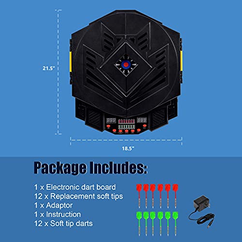Goplus Professional Electronic Dart Board Cabinet Set Dartboard Game Room LED Display w/ 12 Darts