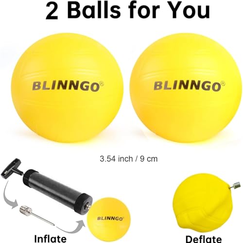 Roundnet Game Set with Balls and Patented Net, Lawn, Beach, Backyard Outdoor Game for Adults and Family - style: 2 balls without strip light