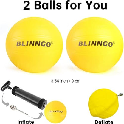 Roundnet Game Set with Balls and Patented Net, Lawn, Beach, Backyard Outdoor Game for Adults and Family - style: 2 balls without strip light