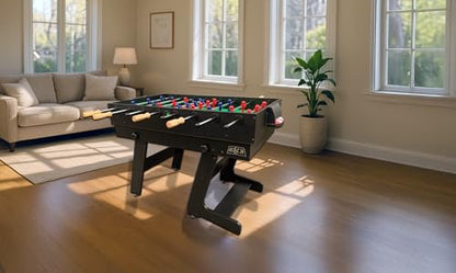 KICK Quatro 55" 4-in-1 Foldable Multi Game Table – Foosball, Billiards/Pool, Push Hockey & Ping Pong - color: Black