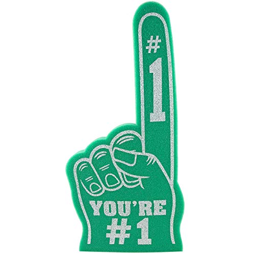 Giant Foam Finger 18 Inch- You're Number 1 Foam Hand for All Occasions - Cheerleading for Sports - Exciting Vibrant Colors use as Celebration Pom Poms- Great for Sports Events Games School Business - color: kelly green