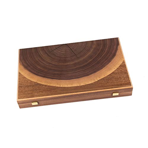 WE Games Luxury Walnut Tree-Trunk Backgammon Set - 19 inches - Handcrafted in Greece - 2 Players - Ages 15+