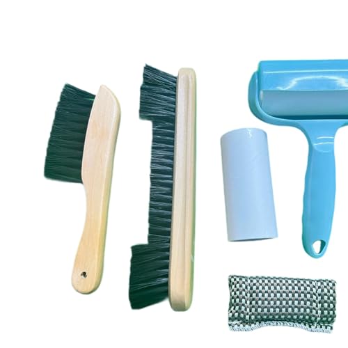harayaa 5 Pieces Billiard Cleaning Brush Pool Table Felt Cleaner Wooden Handle Sticky Roller Snooker Accessories Multifunctional Tool Suitable for Billiards R - color: Wooden