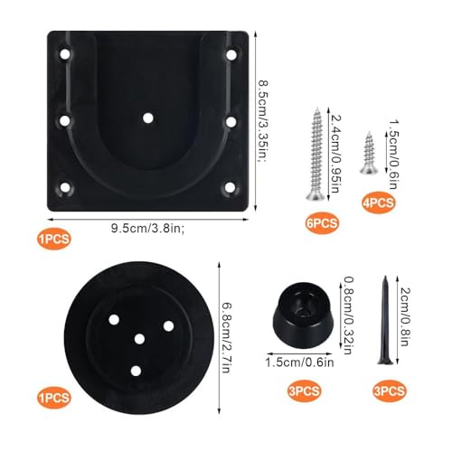 Leadigol Dartboard Mounting Bracket Kit, Adjustable Metal/Plastic Wall Mount with Rotating Hook & Screws for Secure Hanging, Protects Wall(Regular)