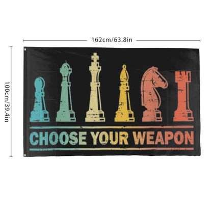 Choose Your Weapon Retros Chess Master Pieces Game Club Humor Flags For Living - color: white4
