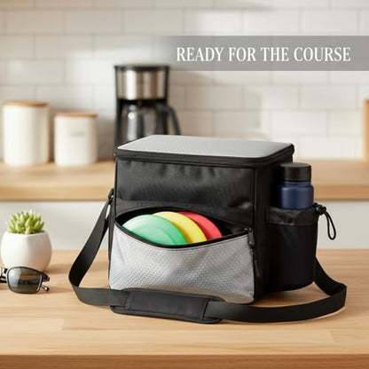 Compact Disc Golf Bag - Single Shoulder Carry Case for Putters & Mid-Range Discs, Lightweight Polyester Practice Pouch