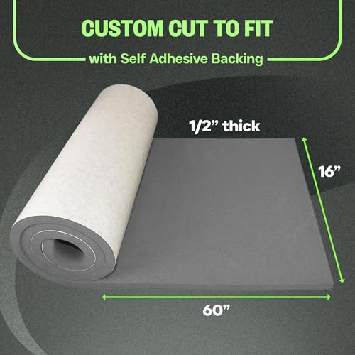 XCEL Marine Foam Roll with Self Adhesive - Gray 60" x 16" x 1/2" Closed Cell Foam Rubber Water Resistant Padding Sheet - Home, Marine, Garage, Automotive, Crafts & Cosplay (Gray, 60" x 16" x 1/2") - color: Gray, size: 60" x 16" x 1/2"