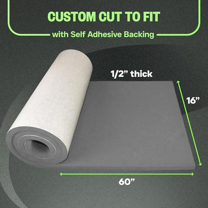 XCEL Marine Foam Roll with Self Adhesive - Gray 60" x 16" x 1/2" Closed Cell Foam Rubber Water Resistant Padding Sheet - Home, Marine, Garage, Automotive, Crafts & Cosplay (Gray, 60" x 16" x 1/2") - color: Gray, size: 60" x 16" x 1/2"