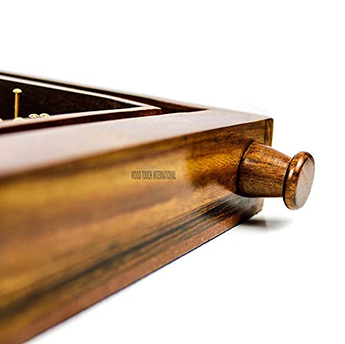 Wood Touch International-Bagatelle Traditional Solid Wood Pinball Game - 30cm x 45cm - for Kids (Large 17.72" x 11.81" x 2.95" inches) - size: Large 17.72" x 11.81" x 2.95" inches