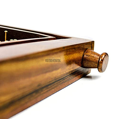 Wood Touch International-Bagatelle Traditional Solid Wood Pinball Game - 30cm x 45cm - for Kids (Large 17.72" x 11.81" x 2.95" inches) - size: Large 17.72" x 11.81" x 2.95" inches