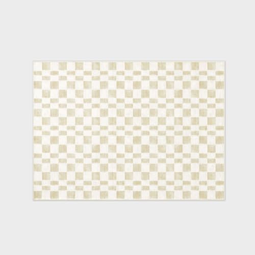 EVERGRACE Checkered Plaid Area Rug 5x7, Soft Faux Wool Rugs Washable Anti Slip Rugs Large Rug Carpet for Entryway Bedroom Living Room Hallway Kitchen Dining Room and Laundry Room, Beige - color: Beige, size: 5' x 7' (Rectangular)
