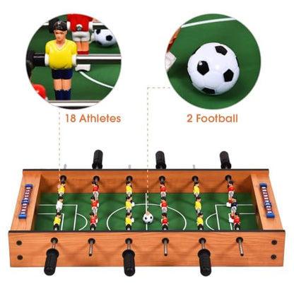 GLACER Multi Game Table, 2 in 1 Mini Foosball Table w/Manual Scoring Bar, Realistic Playing Field, Compact Air Hockey Table for Game Room, Home, Play Room, Bars, Parties