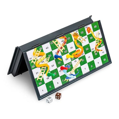 Magnetic Snakes and Ladders Board Game Set - 9.6 Inches