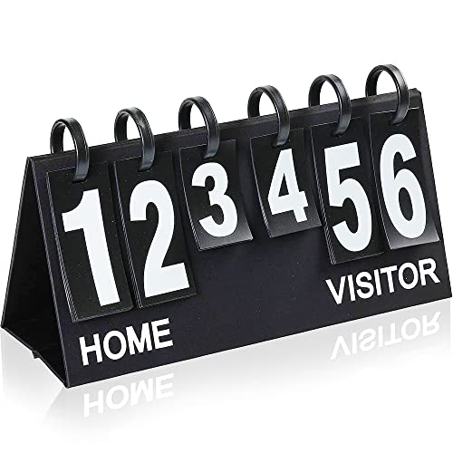 Upstreet Scoreboard/Score Keeper for Indoor & Outdoor Sports - Ping Pong/Baseball/Tennis/Basketball Scoreboard or Varsity Scoreboards/Volleyball Scorekeeper - Portable Scoreboard Flips up to 99 - color: Black, White