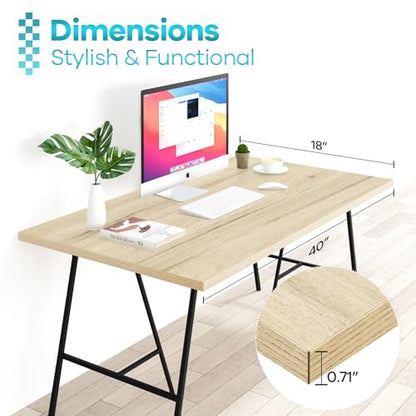 Kaboon Universal Tabletop 40"x18", Solid One-Piece Melamine Table Top, Double Desk L-Desk Floating Desk DIY, Home and Office Countertop, Oak/Grey Tone - color: Oak, size: 40x18