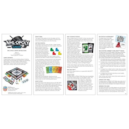 MasterPieces NHL Opoly Junior Board Game - Official Licensed Hockey Game for Family Game Night, Sports Themed Tabletop Play, Hockey Gifts for Boys 8-12, Fun Interactive Ice Hockey Experience