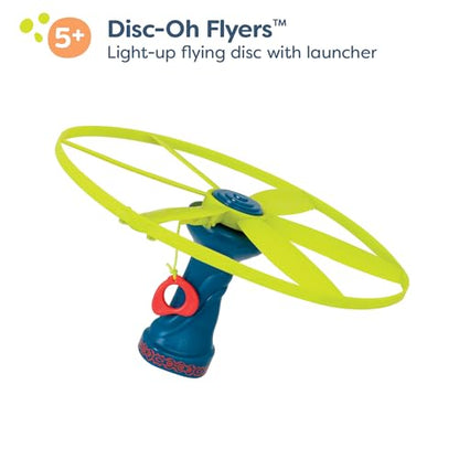 B. toys – Skyrocopter – Sports & Outdoors – Light-Up Disco Flyers – Flying Disc with Lights & Launcher for Kids 5 Years +