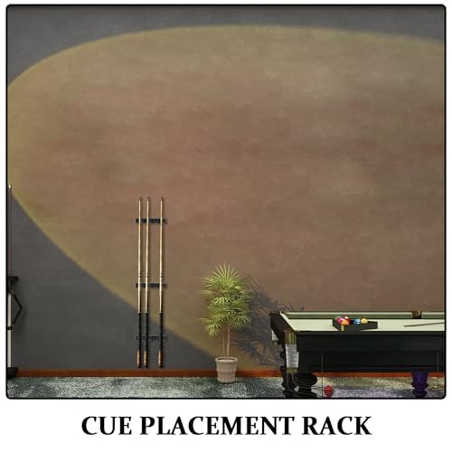 Cabilock 3pcs Pool Cue Holder Rack with Adhesive Backing, 4-cue Wall Mounted Billiards Stick Rack for Game Room and Club Cue Storage