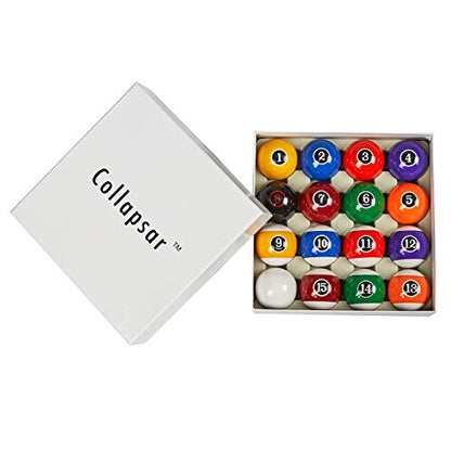 Collapsar Deluxe 2-1/4" Billiard Pool Balls Marble-Swirl Style Billiards Ball Complete 16 Ball Set (Several Style Available) - style: Modern Style