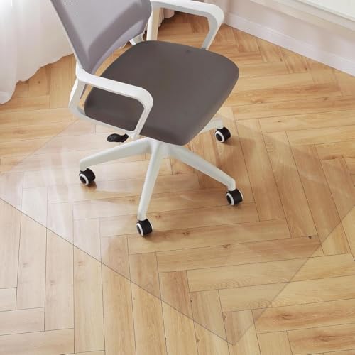 Clear Chair Mat for Hardwood Floor, Anti-Slip Transparent Floor Mat 40" 42" 54" 60" 64" 70" Gaming Chair Mat Anti Scratch, Heat Resistant, Rectangle for Home Office