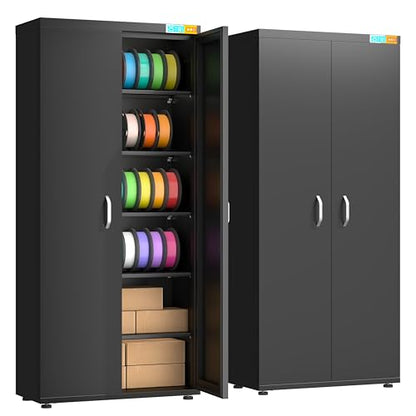 Large 3D Printer Filament Dry Storage Cabinet with Dehumidifier | Smart Humidity Control at 25% RH | 110-Spool Capacity Airtight Organizer for PLA, ABS, PETG, TPU, Nylon | U.S. Patented - color: 400l Black