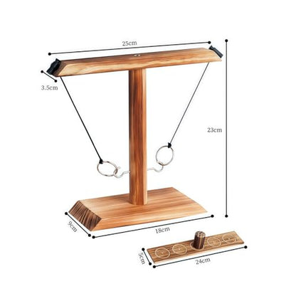 Ring toss Game, Large Base Hook and Ring Game, Hook and Ring Throwing Game for Adults Kids, Family-Friendly Indoor Holiday Fun or Outdoor Patio Games - size: Small