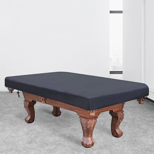 Waterproof 210D Oxford Billiard Pool Table Cover, with Adjustable Drawstring for 7ft 8ft 9ft Tables, All-Weather Dustproof/Snow Protection, Fits Most Snooker, Pool Tables, Outdoor Furniture(black 7FT) - size: black 7FT