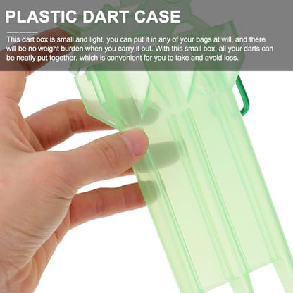 Hard Shell Dart Case Lightweight Carrying Container with Carabiner for Soft Tip Darts Storage Organizer Box Green