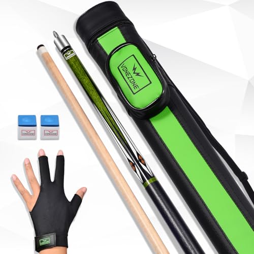 Pool Cue Stick,Pro Cue with Hard Case,Pool Sticks for Adults,Womens Pool Cue,Pool Cues for Men,58inch 19-21oz Billiard Stick Pool Cue Set,Pink/Orange/Green - color: Green