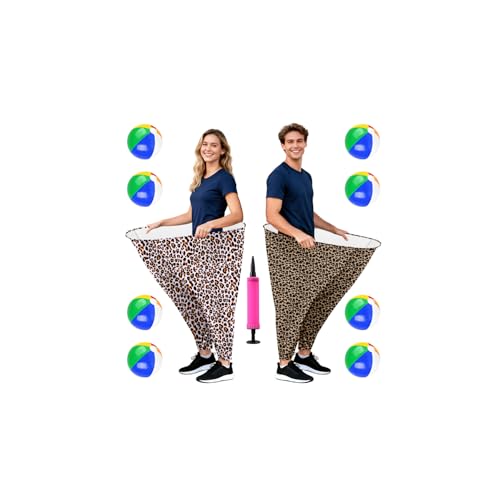 Granny Pants Yard Game Grandma Pants Family Party Outdoor Tossing Games Equipped with Inflatable Balloons and Pump Suitable for Outdoor Indoor Birthdays Family Parties Gatherings - color: Pink Flower, size: 2 PCS