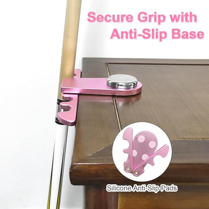 Portable Pool Stick Holder - Weighted 4-Cue Claw Holder for Billiard Table, Pink - color: Pink