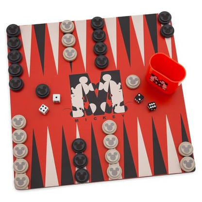 Disney Store Dolls & Games Mickey Mouse Deluxe Game Set - Includes Disney Chess Set, Checkers Pieces, Backgammon Board, Playing Cards, Poker Chips, Dice & Shaker Cup in Self-Contained Wooden Box