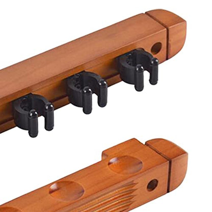 Pool Cue Rack Claw, Billiard Cue Rest, Wooden Storage Stand, Wall Mounted 4 Pool Billiard Rods Holder, Wall Rack with 4 Cue Clips for Game Room - color: Yellow